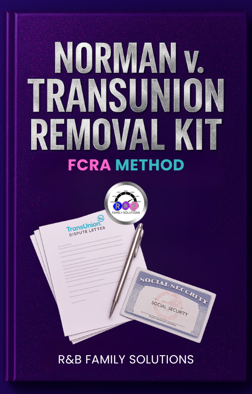 DIY Norman v. TransUnion Removal Kit (FCRA Case Leverage Method)